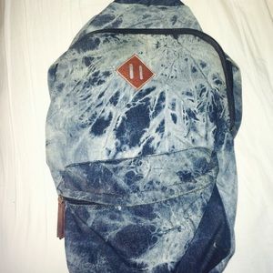 Denim tie dye acid wash backpack