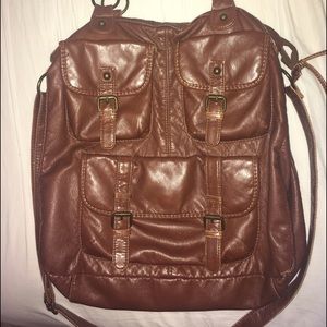 Large Cognac Cross Body Bag