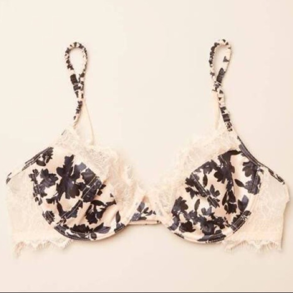 FREE PEOPLE 'Dark Blooms' Lace Underwire Demi Bra