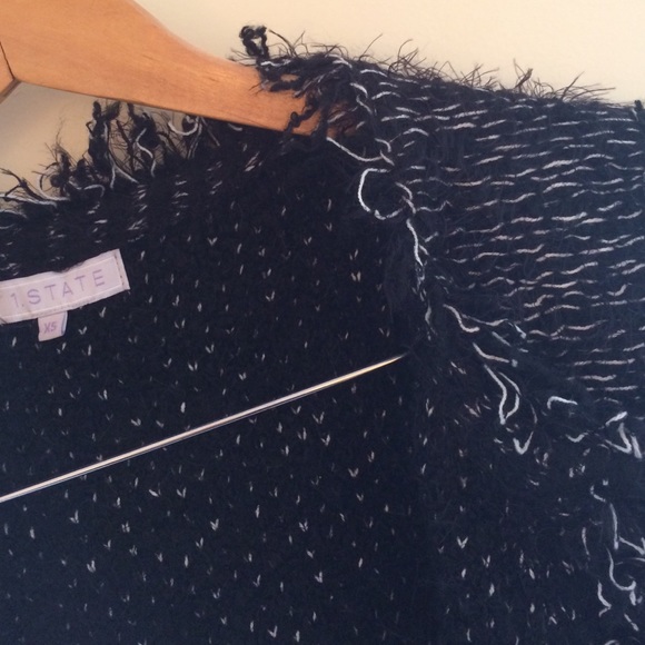 1.State Textured Black White Spec Demi Blazer - Picture 3 of 4