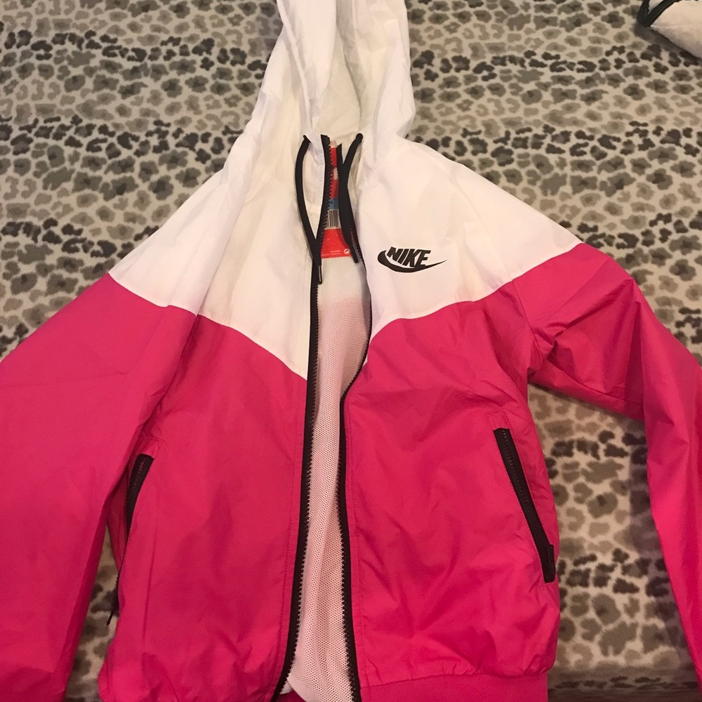 Pink and White Nike Windbreaker