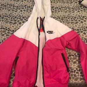 Pink and White Nike Windbreaker