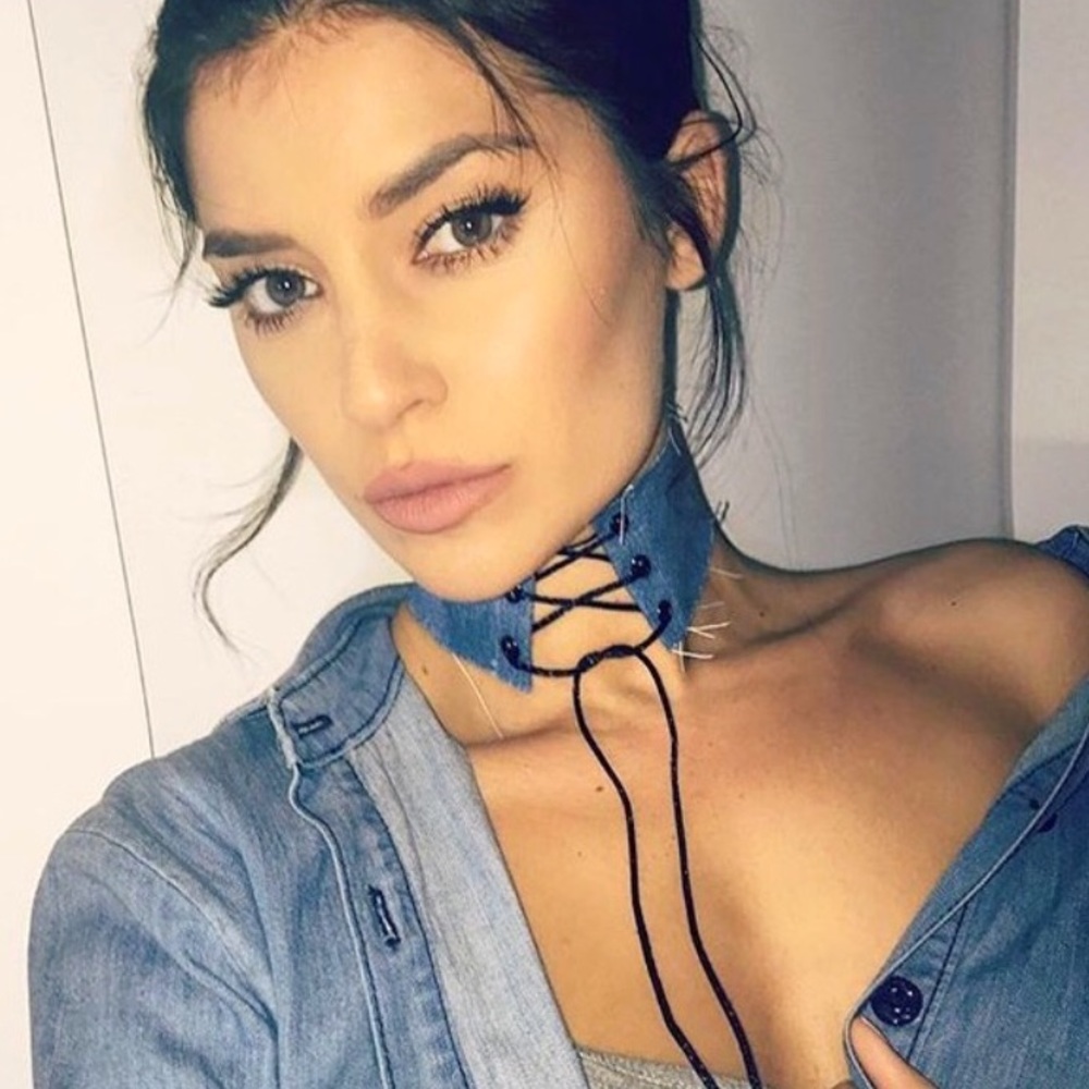 🖤"Deny Em" Laced Up Denim Choker 🖤