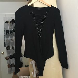 Nasty Gal bad to the bone lace-up bodysuit
