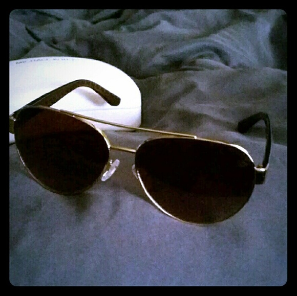 Michael Kors Accessories - Michael Kors Brown/Gold Aviator Sunglasses