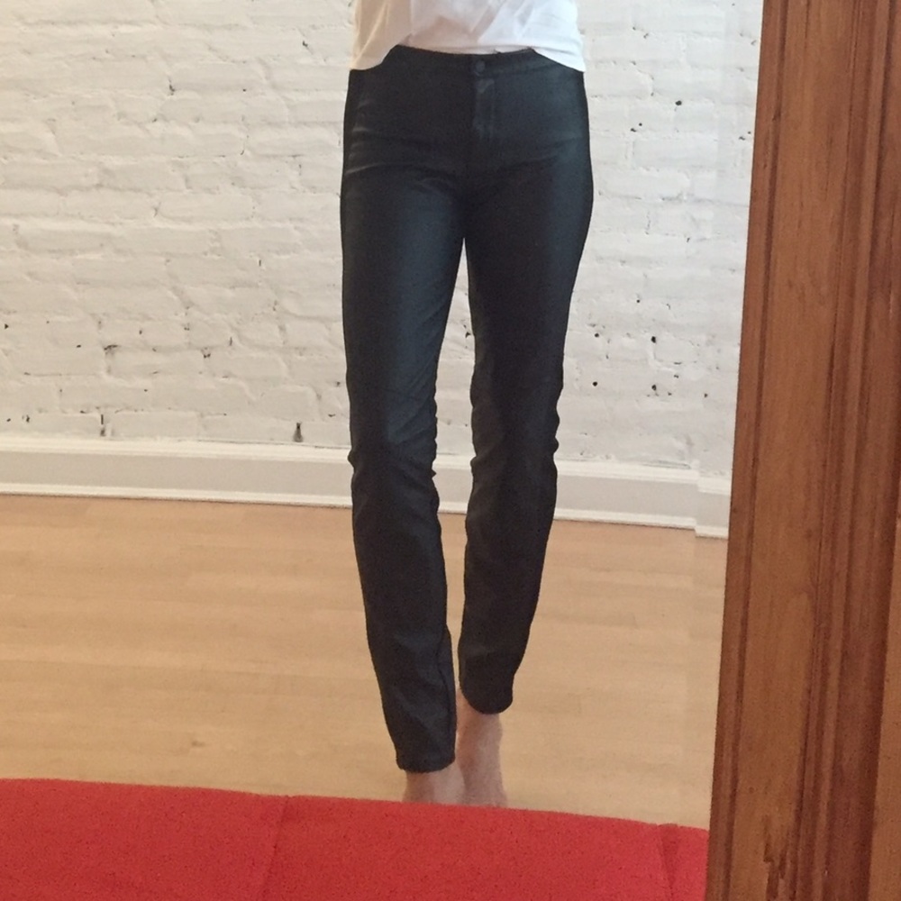 ❤H&M faux leather jeans /pants with side panel❤