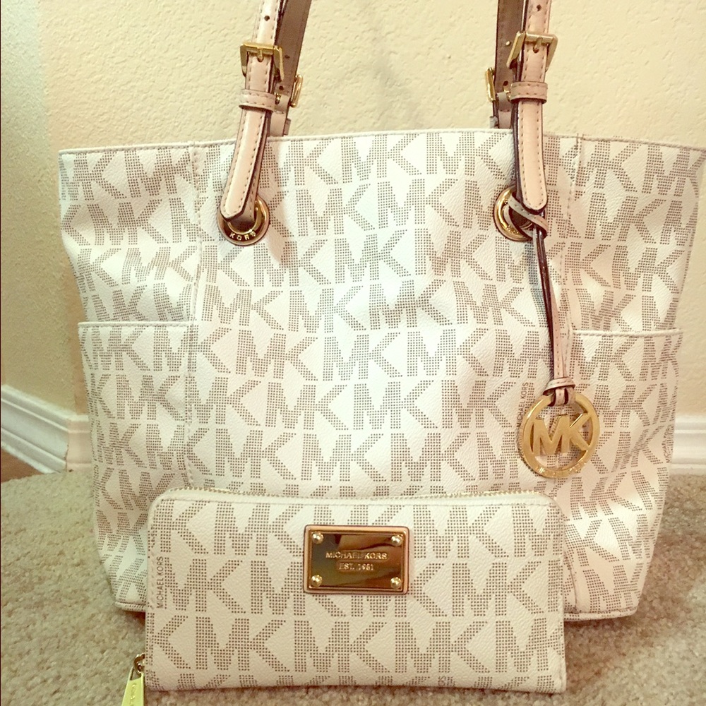 Michael Kors Logo Tote Purse & Continental Wallet