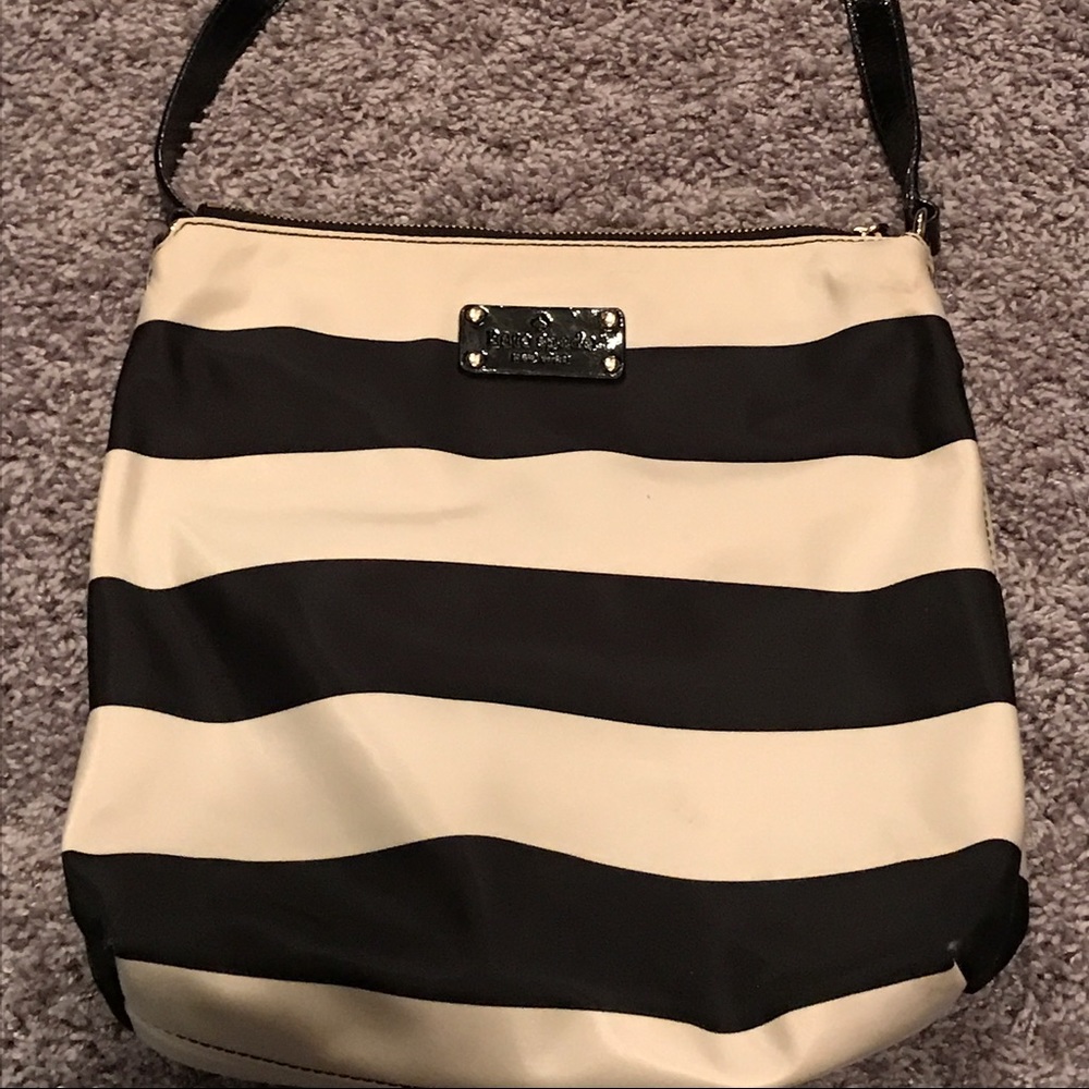Kate Spade crossbody black and white stripe