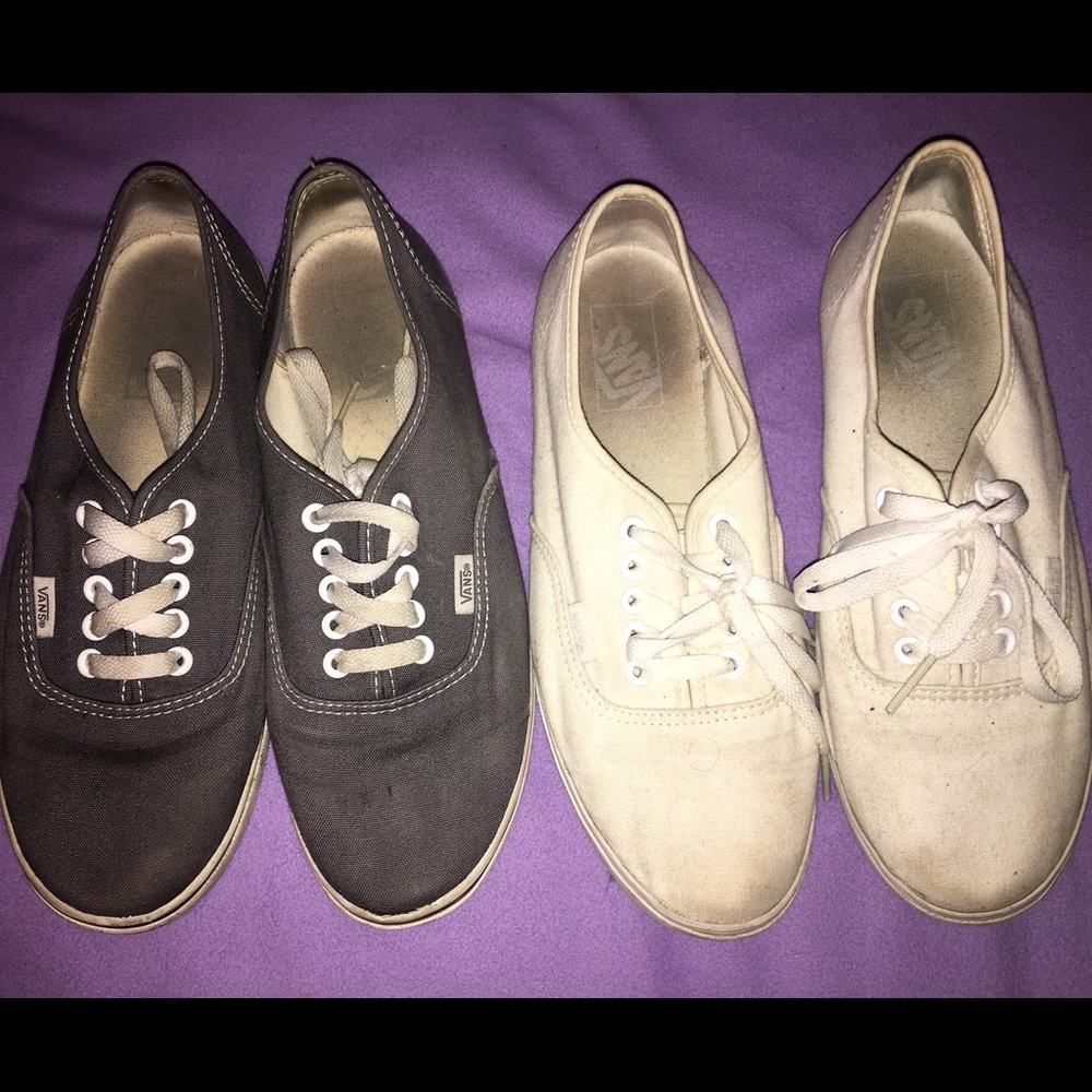 BUNDLE 2 pairs of vans women size 9 white & gray👟