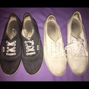 BUNDLE 2 pairs of vans women size 9 white & gray👟