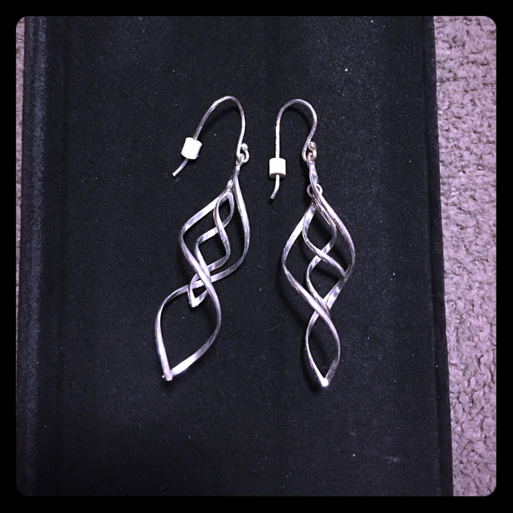 Spiral sterling silver earrings
