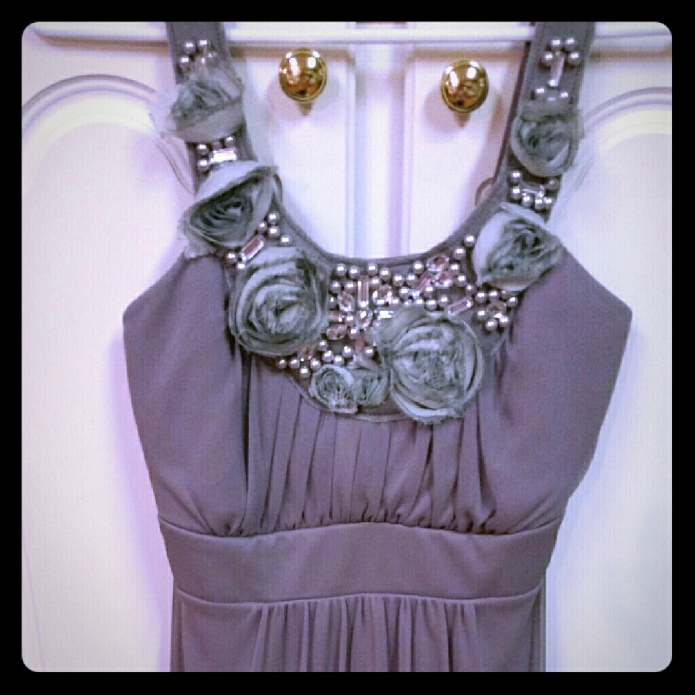 Beautiful silver/gray dress.