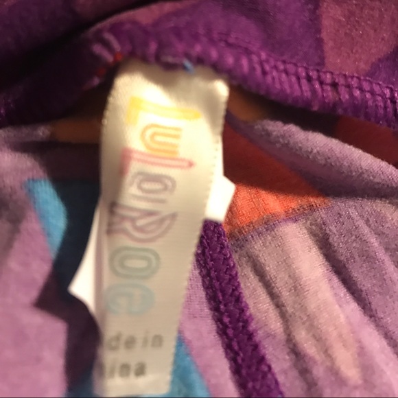 BNWT LULAROE TC PURPLE LEGGINGS w/Colored Design - Picture 2 of 4