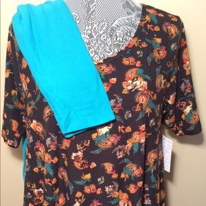 Lularoe medium paisley perfect T & os leggings nwt