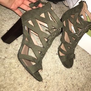Olive green heels