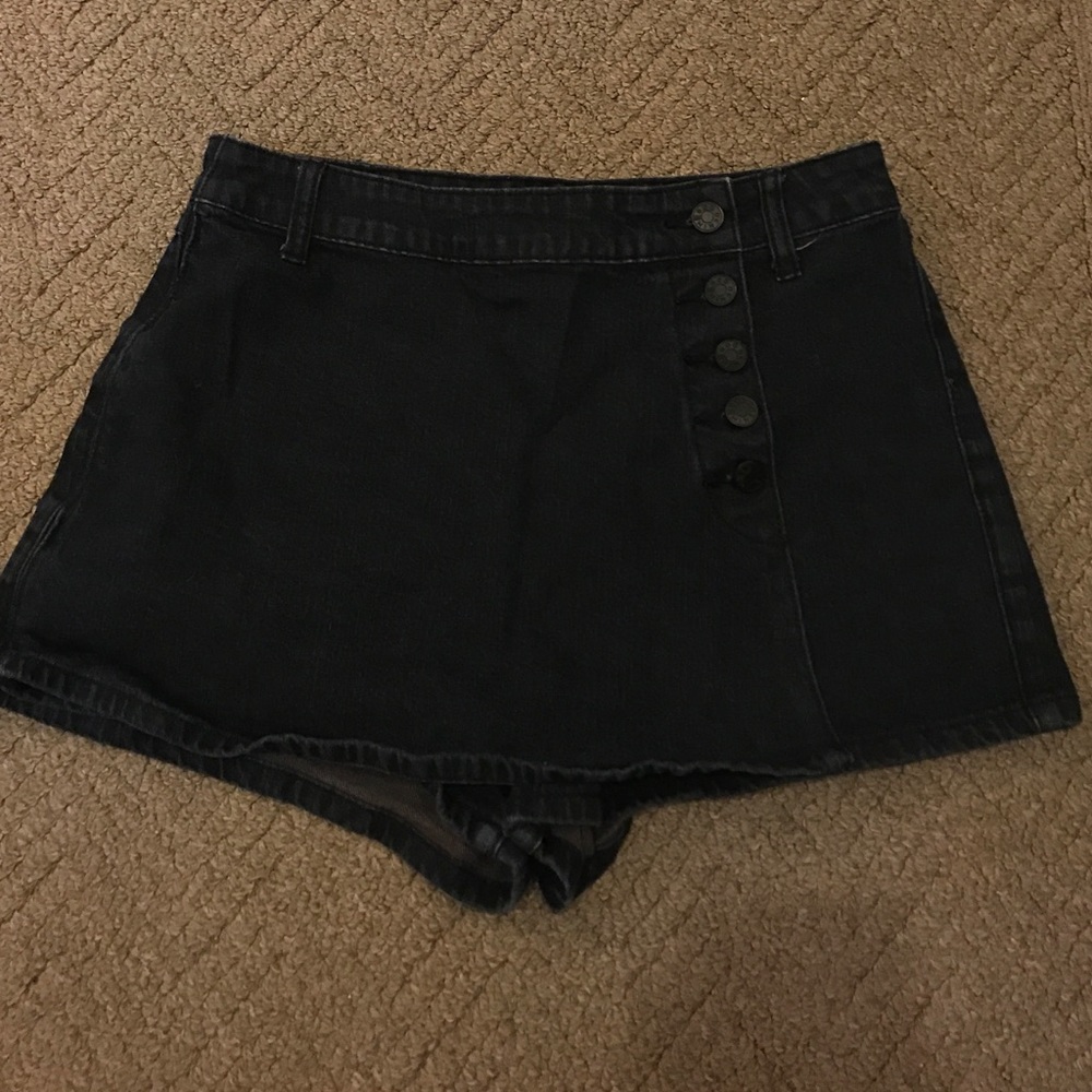 BDG high waisted black denim skort