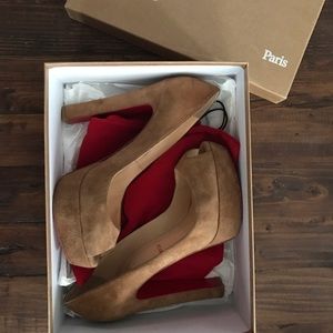 Christian Louboutin suede beige pumps!!!