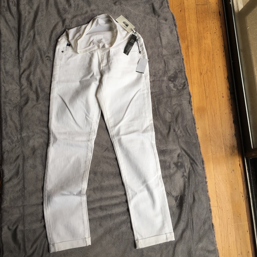 AG JEANS WHITE MATERNITY STRAIGHT LEG WITH CUFF