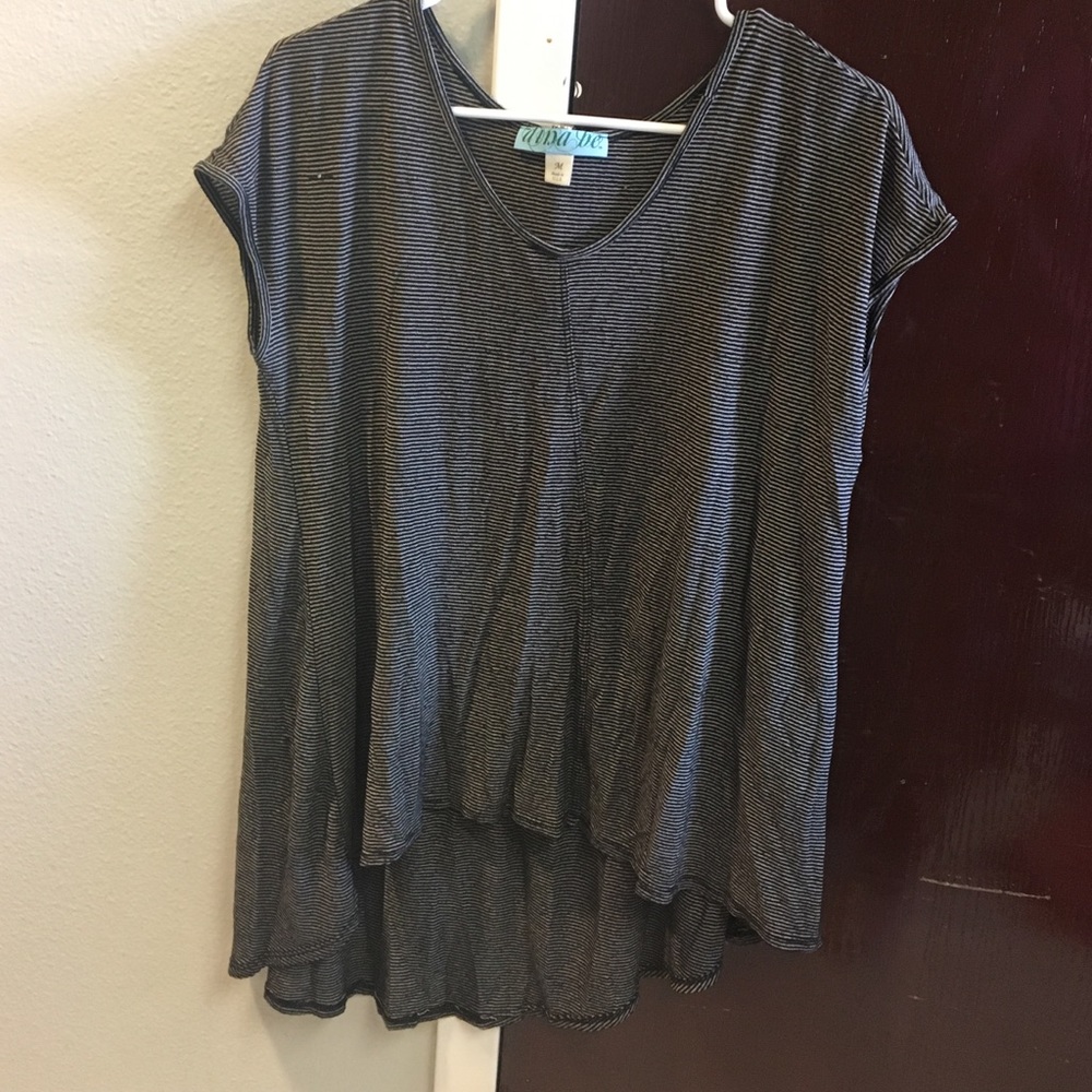 Beautiful striped asymmetrical shirt!