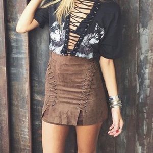 LF Suede Pencil Skirt