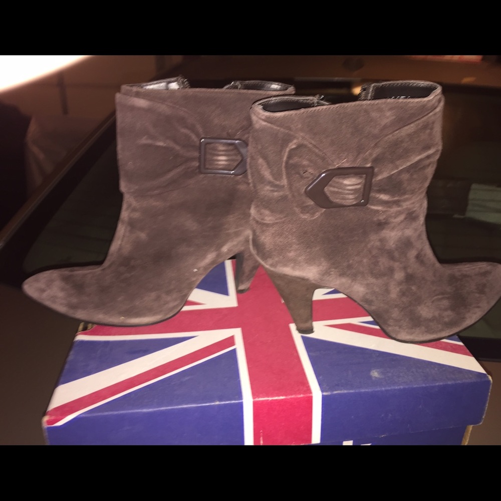 Brown suede boots