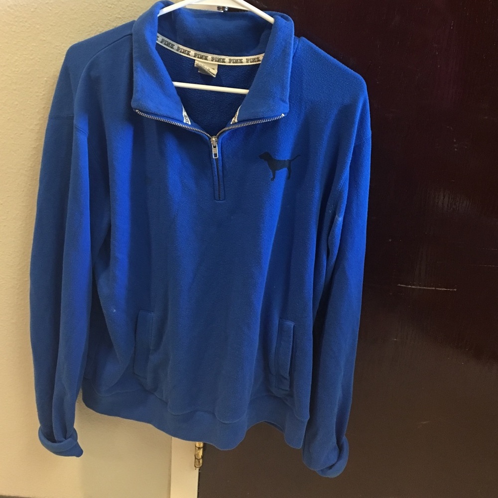 PINK pull over with 3/4 zipper