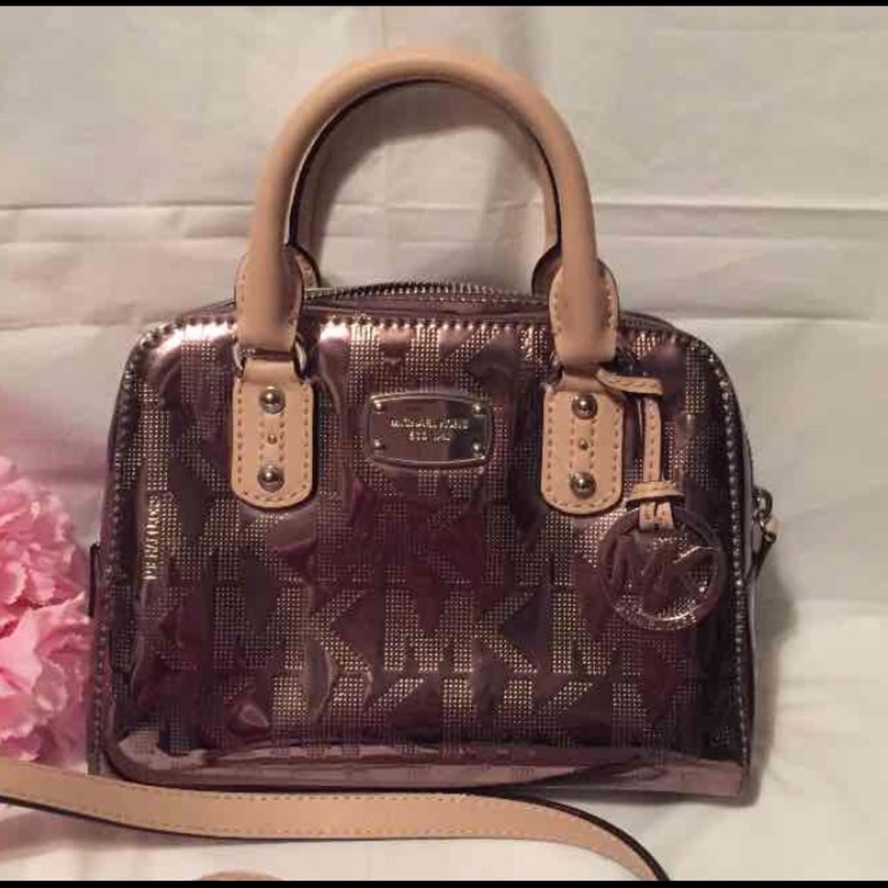 Authentic MK Metallic Nickel Crossbody