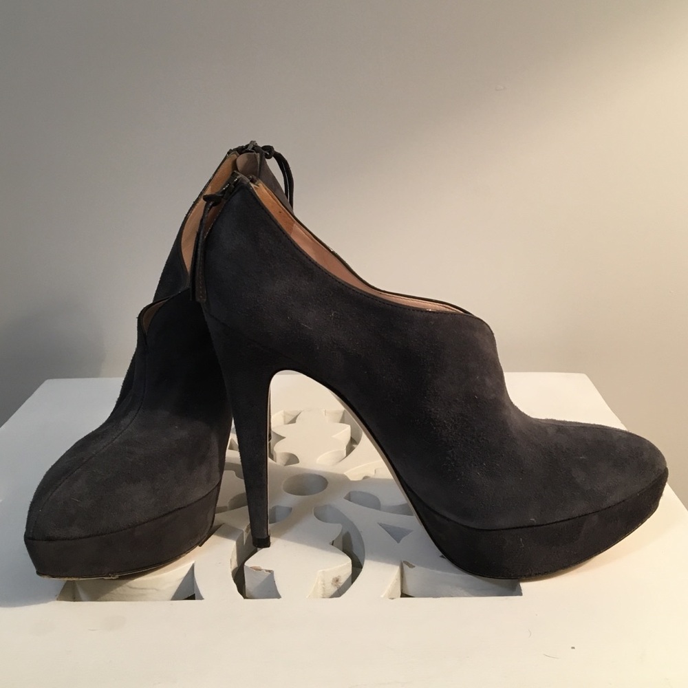 Miu Miu gray suede booties