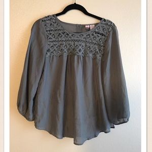 Gray Sheer Blouse