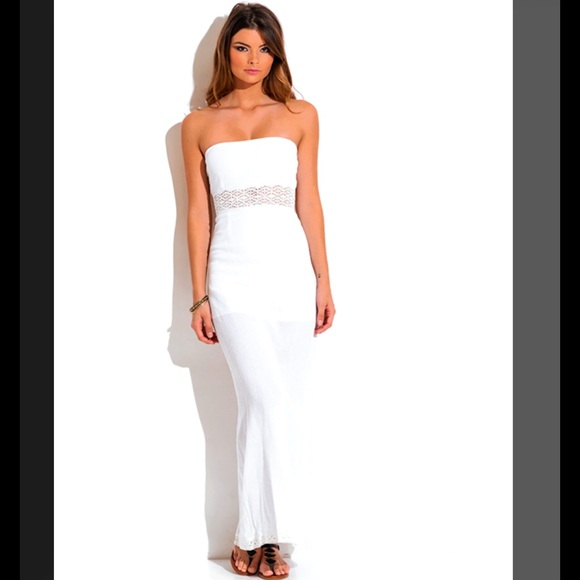 ☀️SUMMER SALE Strapless Crochet gauze maxi was$48 - Picture 2 of 5