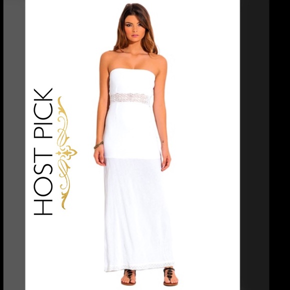 ☀️SUMMER SALE Strapless Crochet gauze maxi was$48 - Picture 4 of 5