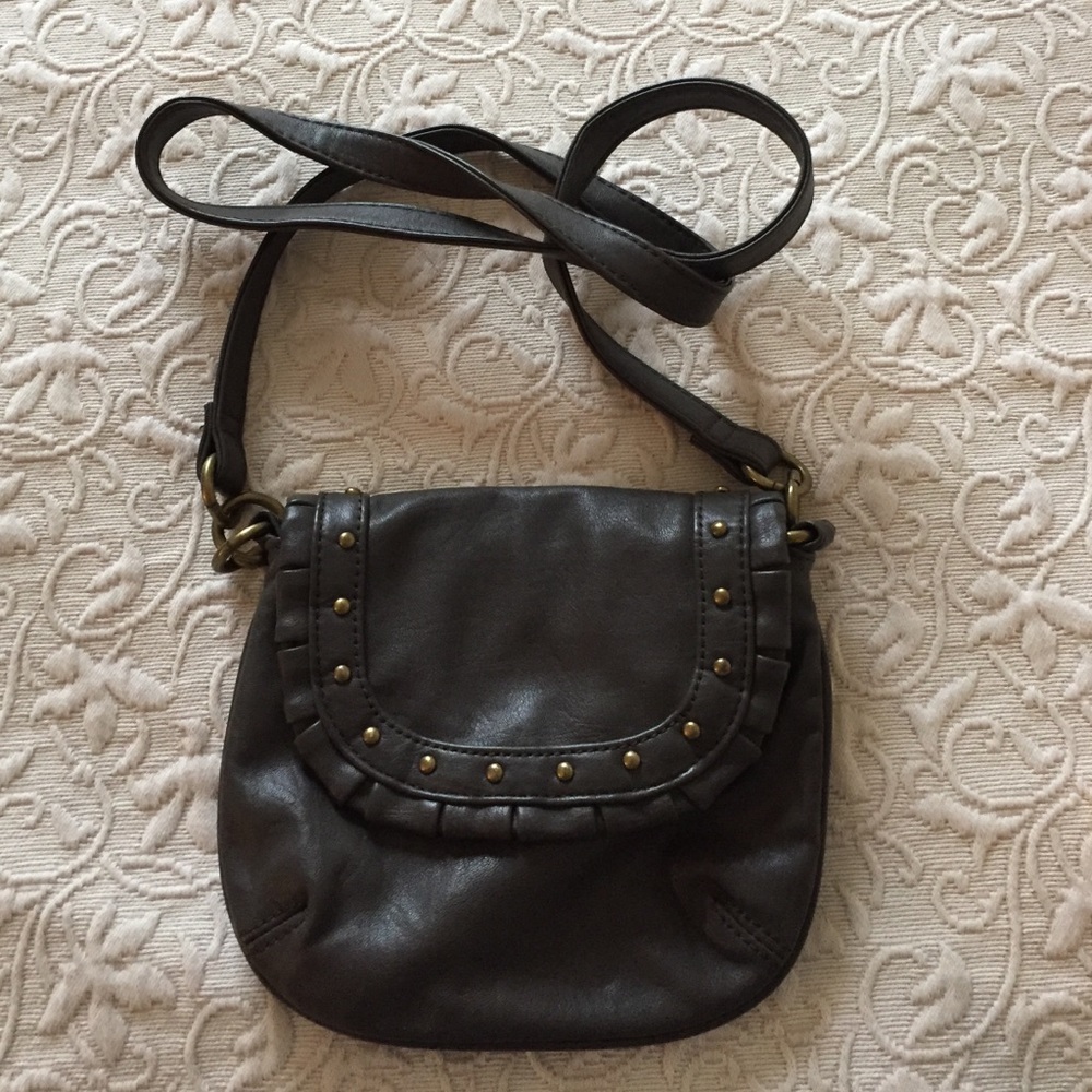 Small grey cross body purse
