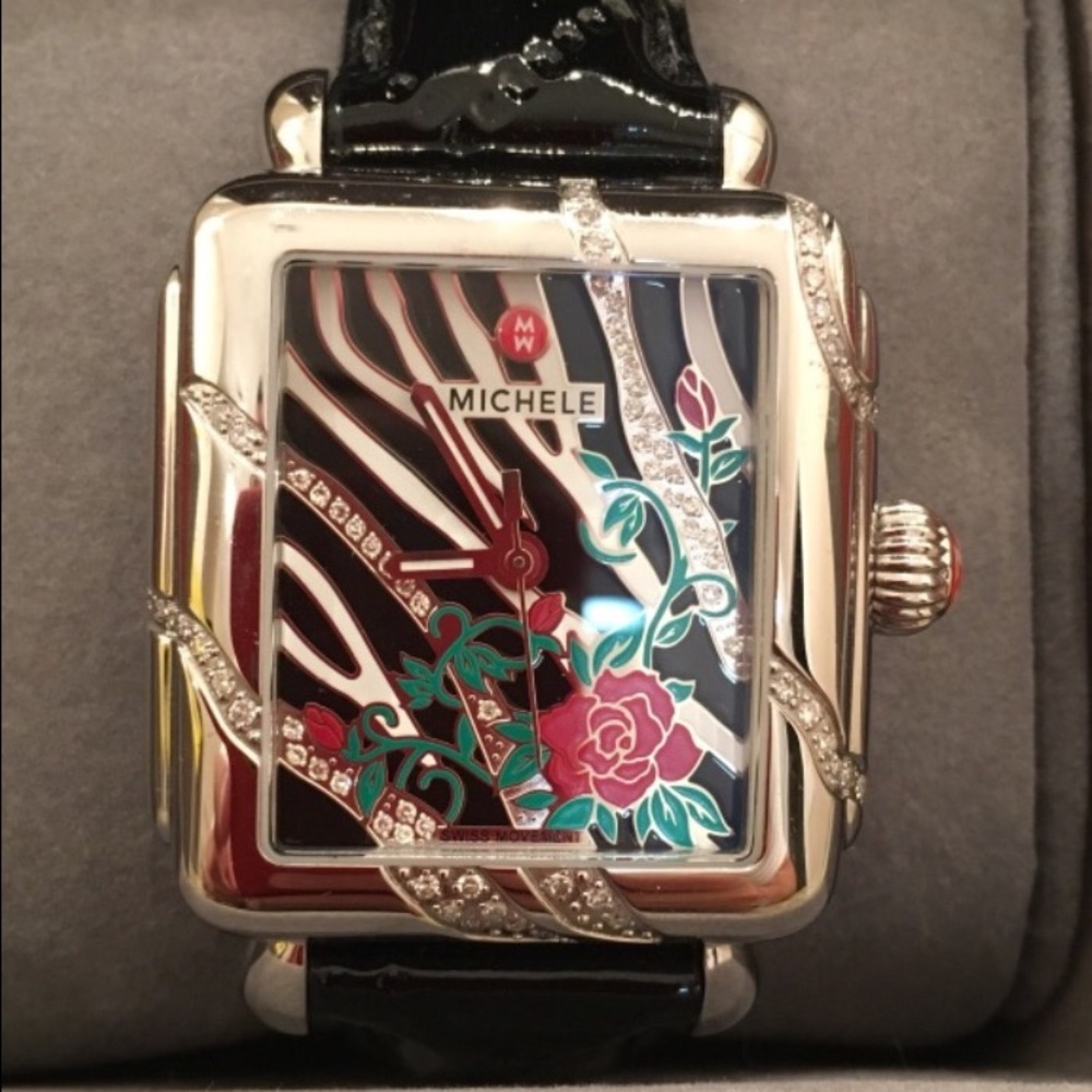 Michele watch and black strap