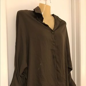 Olive green button down Blouse
