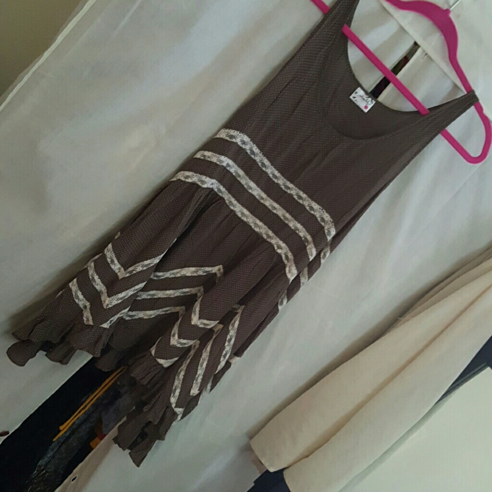 Free People Voile Trapeze Slip Dress in Sequoia L