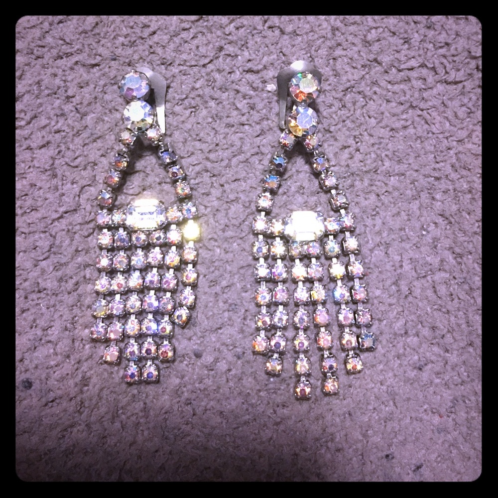Clip on diamond earrings