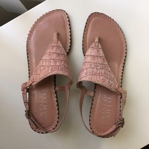 Pretty blush kitten heel sandal