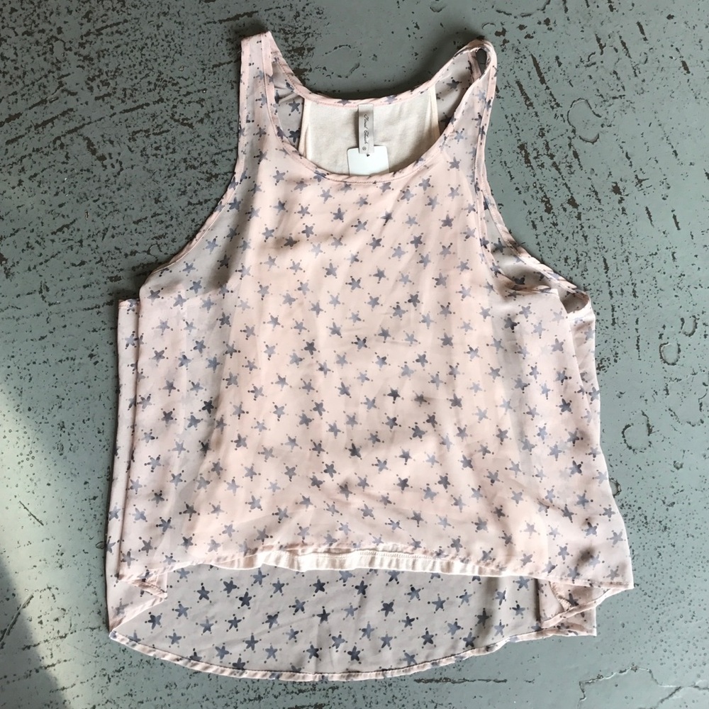 Pink star print tank