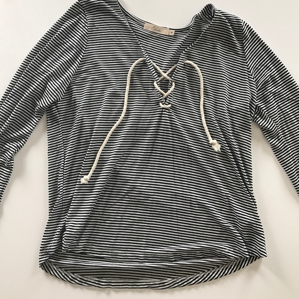 Striped quarter length sleeved shirt