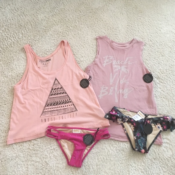 Amuse society Other - Lot of 4 NWTS Amuse  bikini bottoms/tanks x small