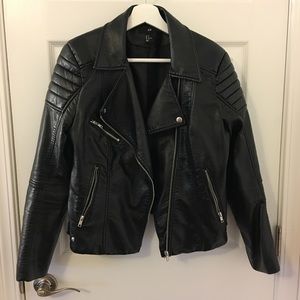 H&M Faux Leather Padded Biker Jacket