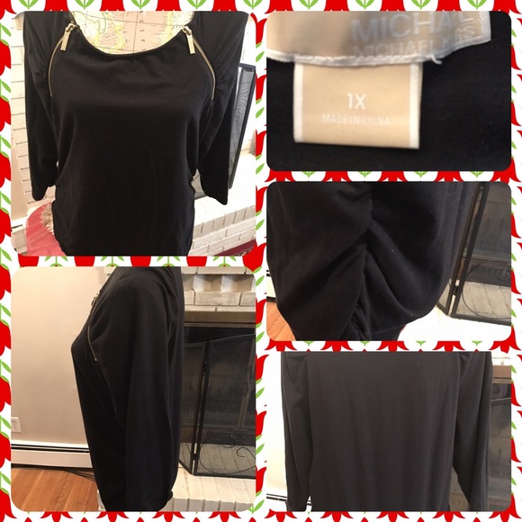 Michael Kors Tops - Like New Michael Kors Shirt w/ Zippers Ruching