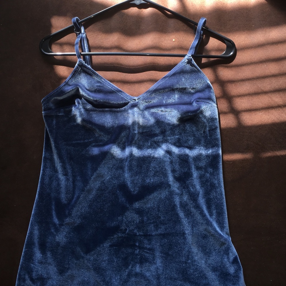 Blue velvet dress