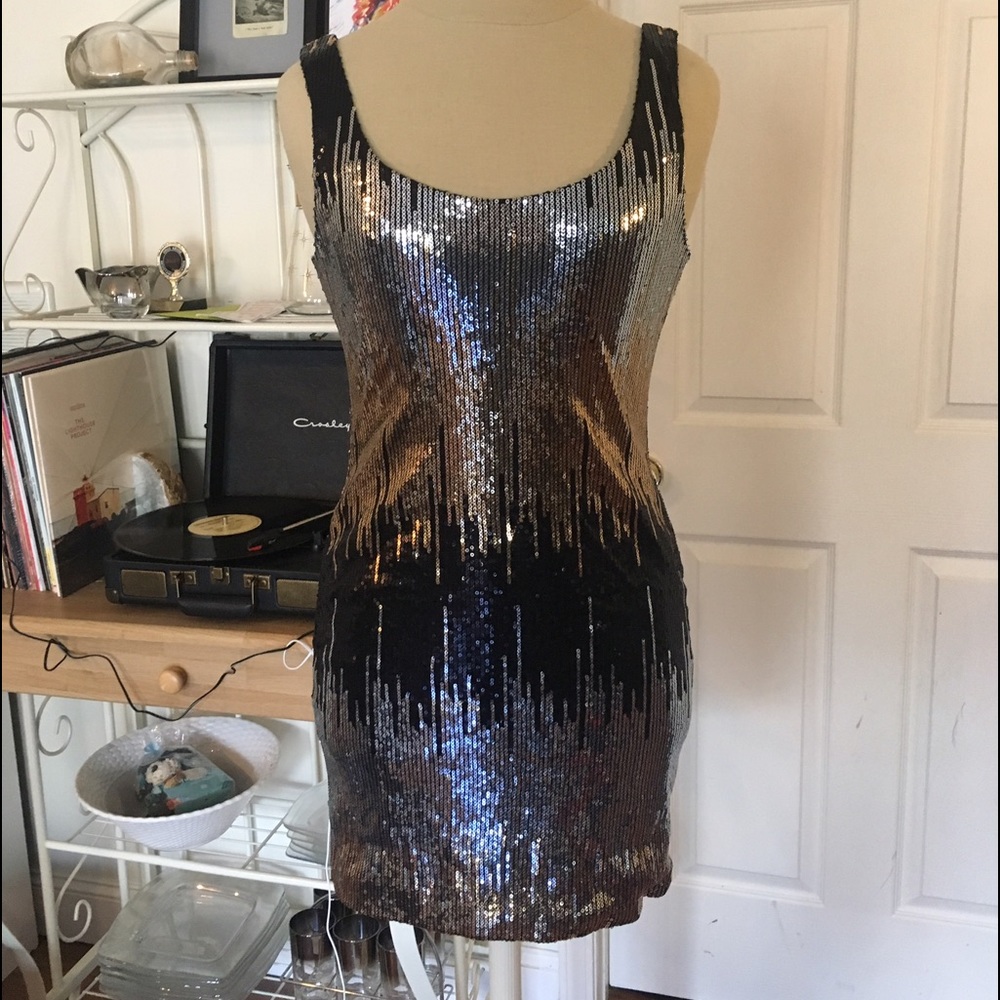 Gold Sequin Bodycon Dress Sexy Fun Party