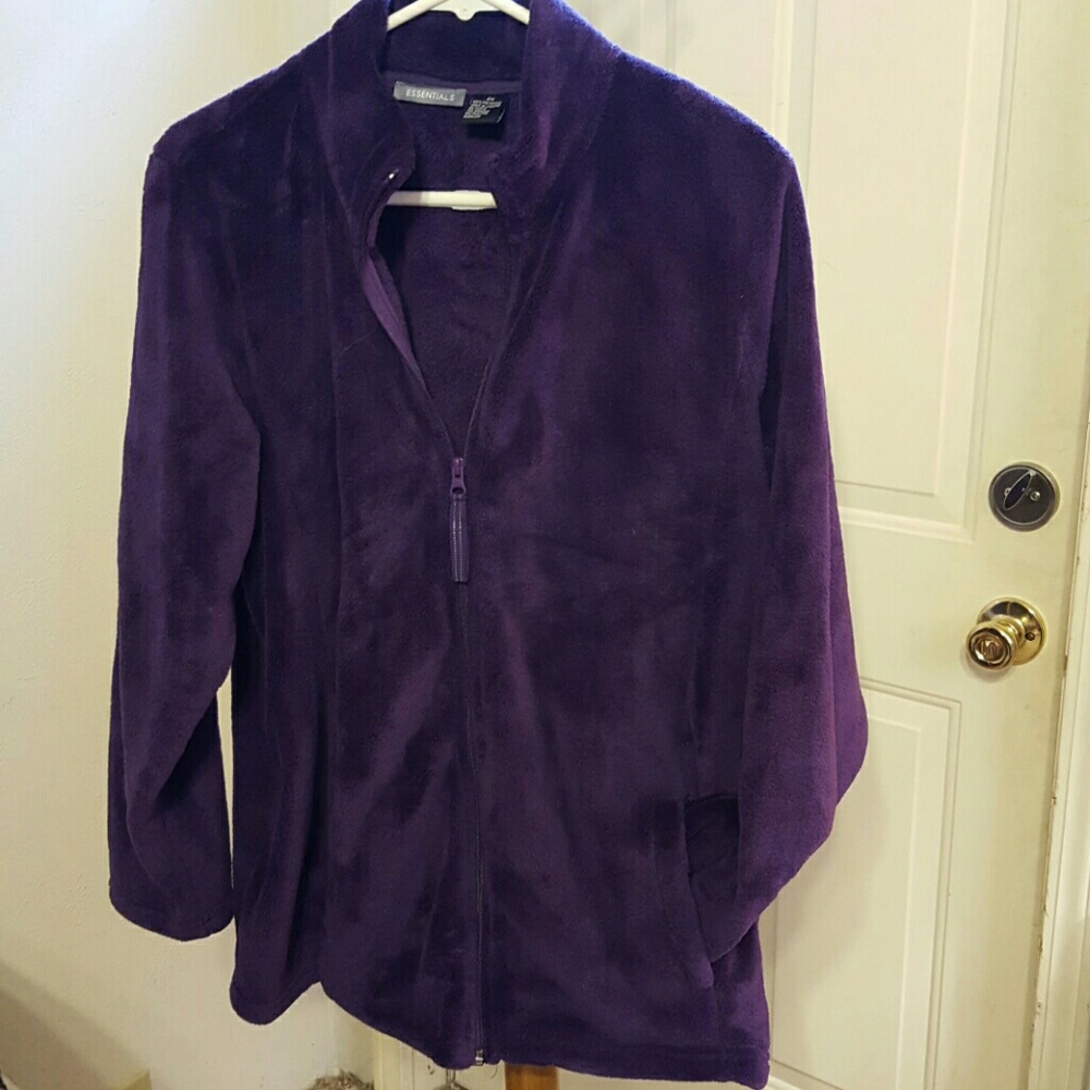 Plush soft purple zippered jacket