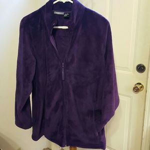 Plush soft purple zippered jacket