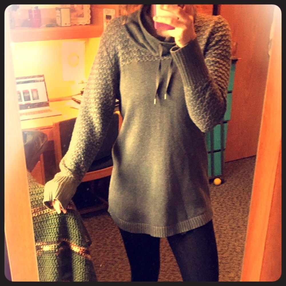 Eddie Bauer Cowl Neck Sweater - Grey