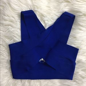 Royal blue band crop top