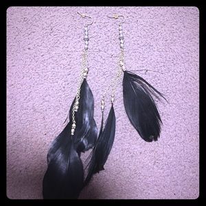 ❌SOLD❌ Peacock feather earrings