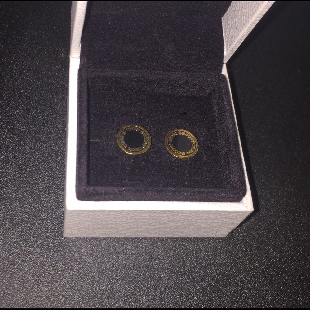 Marc Jacobs Enamel Logo Disc Stud Earrings